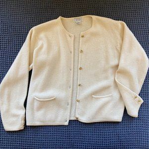 Vintage Wool Cardigan with Gold Buttons